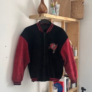 Vintage Suede Leather Bomber Jacket
